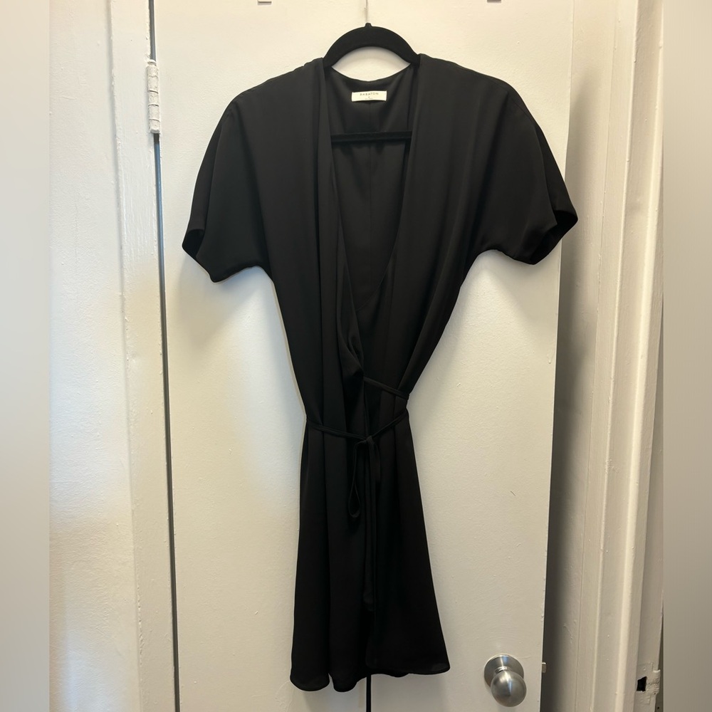 Babaton V-Neck Wrap Dress Black Size Small